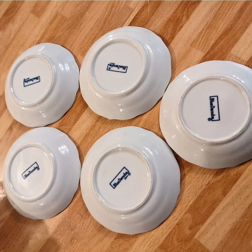 Set of 4 tea saucers- Blue Danube Japanese China